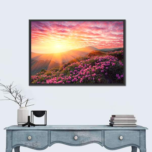 Spring Landscape In Mountains And The Sky With Clouds Canvas Wall Art-5 Horizontal-Gallery Wrap-22" x 12"-Tiaracle