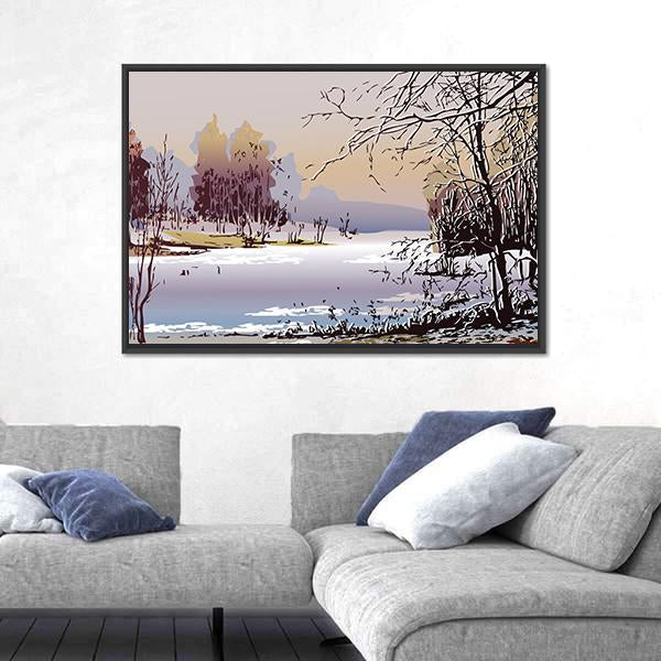 Spring Landscape In Sunny Weather Canvas Wall Art-3 Horizontal-Gallery Wrap-25" x 16"-Tiaracle