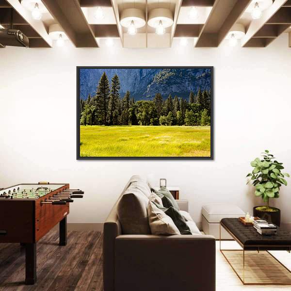 Spring Meadow At Yosemite National Park Canvas Wall Art-3 Horizontal-Gallery Wrap-25" x 16"-Tiaracle