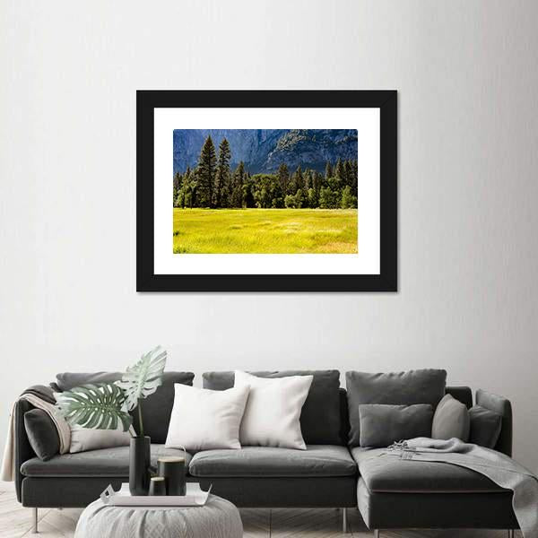 Spring Meadow At Yosemite National Park Canvas Wall Art-3 Horizontal-Gallery Wrap-25" x 16"-Tiaracle