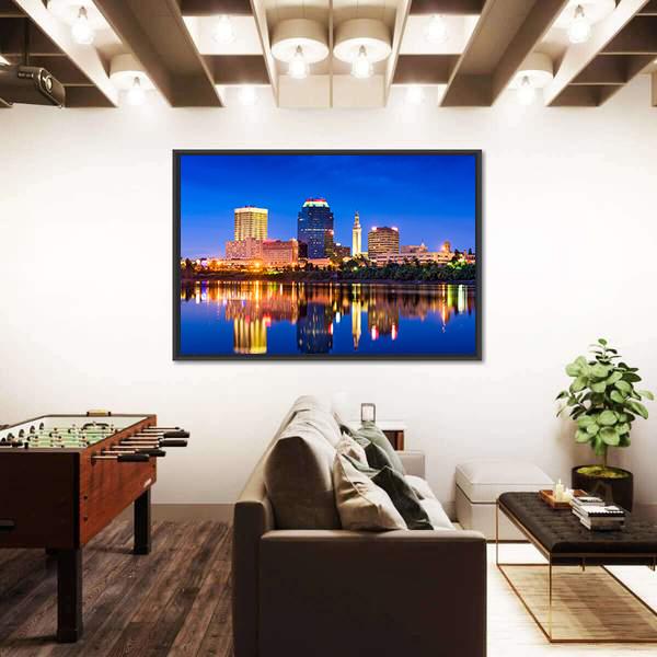 Springfield In Massachusetts Canvas Wall Art-3 Horizontal-Gallery Wrap-25" x 16"-Tiaracle