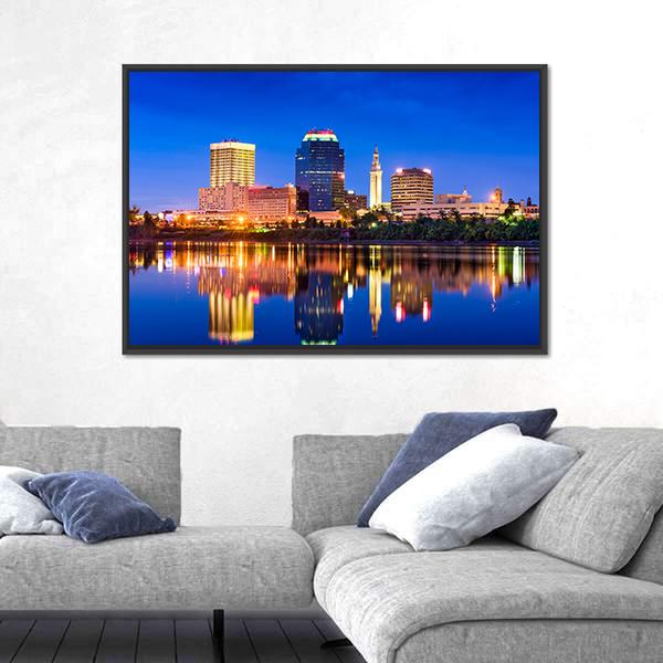 Springfield In Massachusetts Canvas Wall Art-3 Horizontal-Gallery Wrap-25" x 16"-Tiaracle