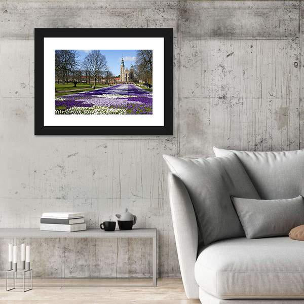 Springtime Rosenborg Castle In Copenhagen Canvas Wall Art-5 Horizontal-Gallery Wrap-22" x 12"-Tiaracle