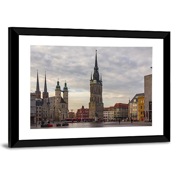 Square Market Of Halle Canvas Wall Art-5 Horizontal-Gallery Wrap-22" x 12"-Tiaracle
