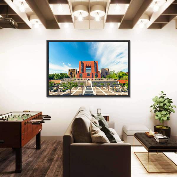 Square Of Bicocca University Canvas Wall Art-1 Piece-Floating Frame-24" x 16"-Tiaracle