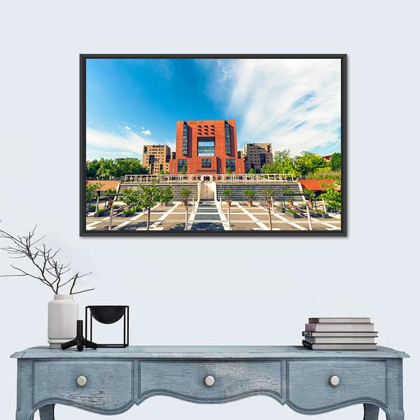 Square Of Bicocca University Canvas Wall Art-5 Horizontal-Gallery Wrap-22" x 12"-Tiaracle