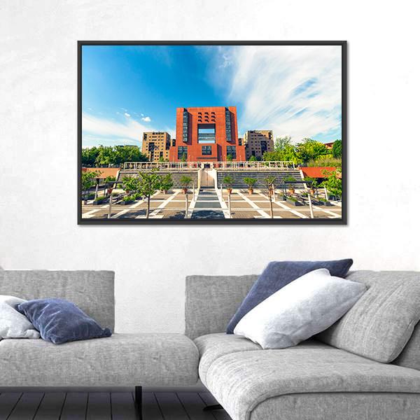 Square Of Bicocca University Canvas Wall Art-5 Horizontal-Gallery Wrap-22" x 12"-Tiaracle