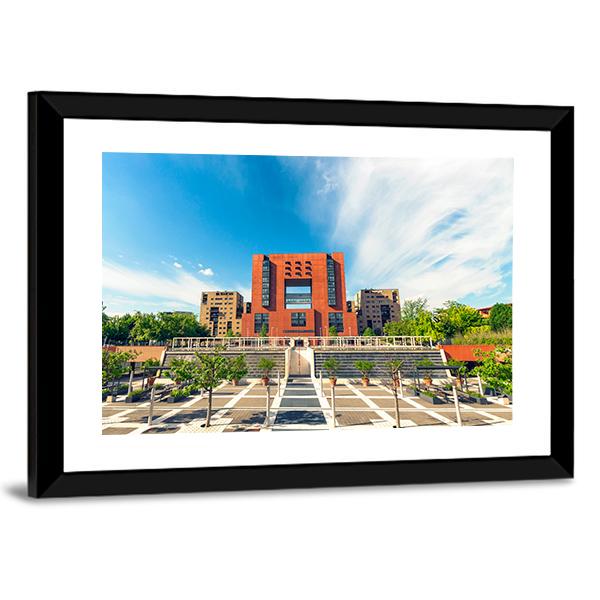 Square Of Bicocca University Canvas Wall Art-5 Horizontal-Gallery Wrap-22" x 12"-Tiaracle