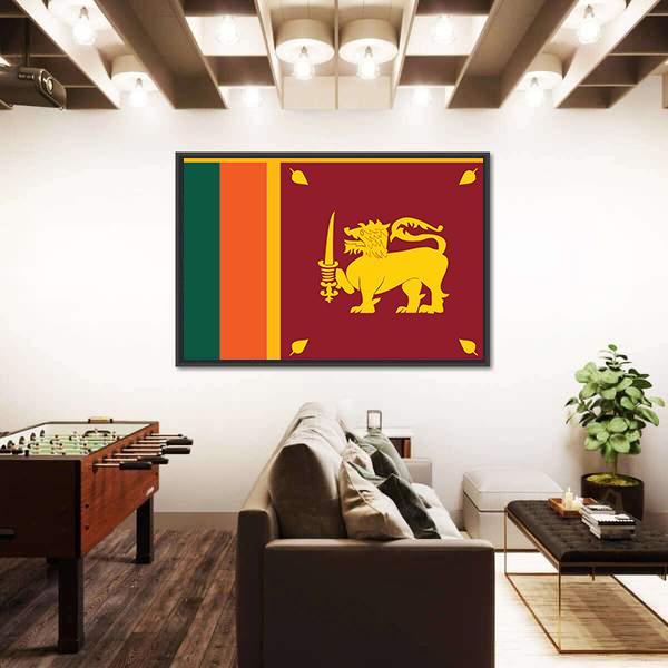 Sri Lanka Flag Canvas Wall Art-1 Piece-Floating Frame-36" x 24"-Tiaracle
