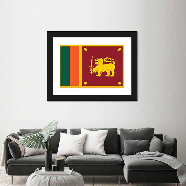 Sri Lanka Flag Canvas Wall Art-1 Piece-Framed Print-30" x 20"-Tiaracle