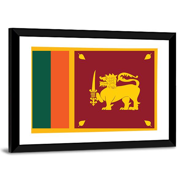 Sri Lanka Flag Canvas Wall Art-5 Horizontal-Gallery Wrap-22" x 12"-Tiaracle