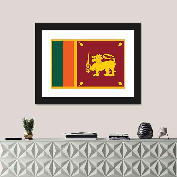 Sri Lanka Flag Canvas Wall Art-5 Horizontal-Gallery Wrap-22" x 12"-Tiaracle