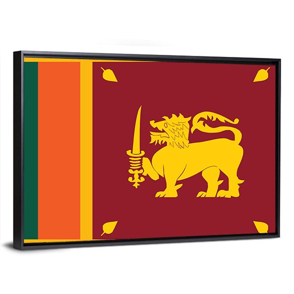 Sri Lanka Flag Canvas Wall Art-5 Horizontal-Gallery Wrap-22" x 12"-Tiaracle