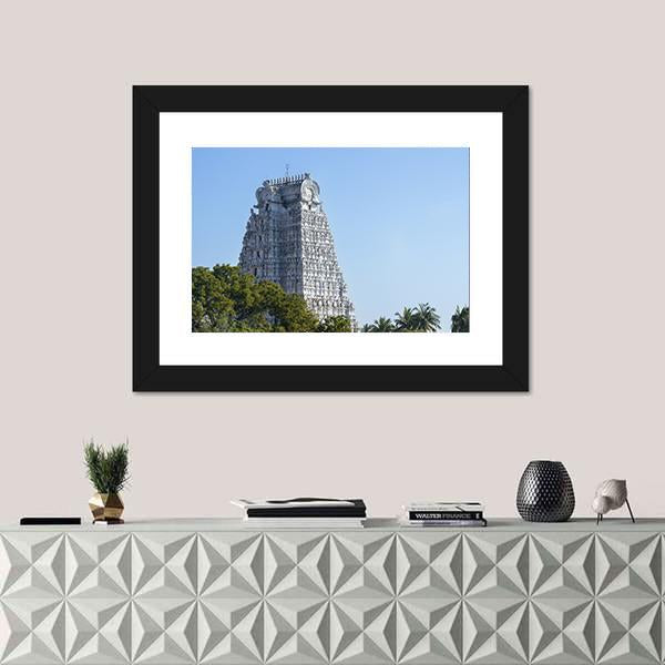 Sri Rangam Temple Town In India Canvas Wall Art-1 Piece-Framed Print-20" x 16"-Tiaracle