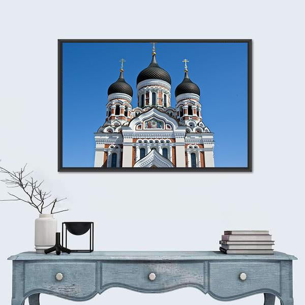 St Alexander Nevsky Orthodox Church In Tallinn Canvas Wall Art-1 Piece-Floating Frame-24" x 16"-Tiaracle