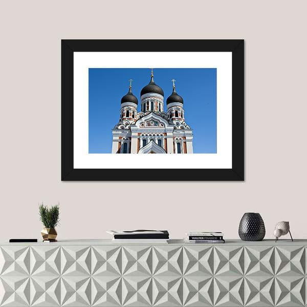 St Alexander Nevsky Orthodox Church In Tallinn Canvas Wall Art-1 Piece-Framed Print-20" x 16"-Tiaracle