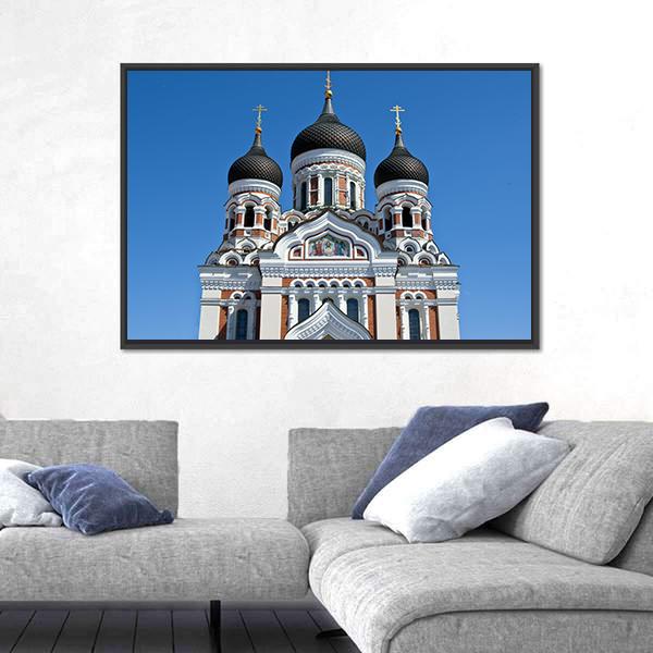 St Alexander Nevsky Orthodox Church In Tallinn Canvas Wall Art-3 Horizontal-Gallery Wrap-25" x 16"-Tiaracle