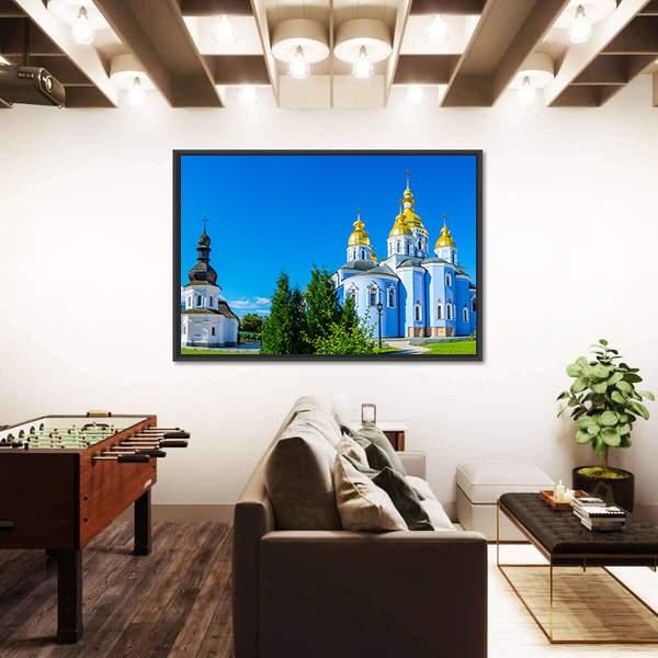 St John And Cathedral Of St Michael's Canvas Wall Art-5 Horizontal-Gallery Wrap-22" x 12"-Tiaracle