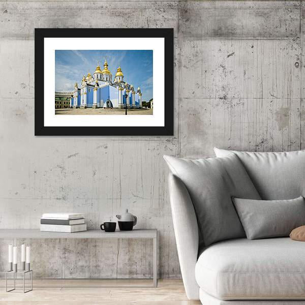 St. Michaels Golden-Domed Monastery In Kiev Canvas Wall Art-5 Horizontal-Gallery Wrap-22" x 12"-Tiaracle
