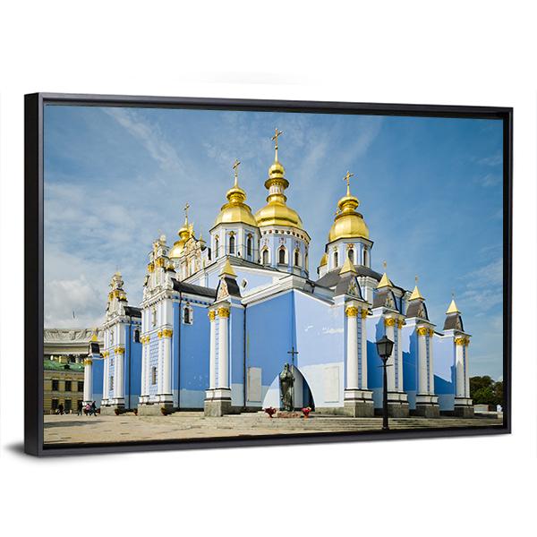 St. Michaels Golden-Domed Monastery In Kiev Canvas Wall Art-5 Horizontal-Gallery Wrap-22" x 12"-Tiaracle
