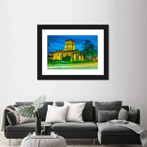 St Nicholas Church In Leicester Canvas Wall Art-1 Piece-Framed Print-20" x 16"-Tiaracle