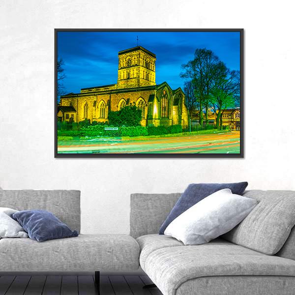 St Nicholas Church In Leicester Canvas Wall Art-5 Horizontal-Gallery Wrap-22" x 12"-Tiaracle