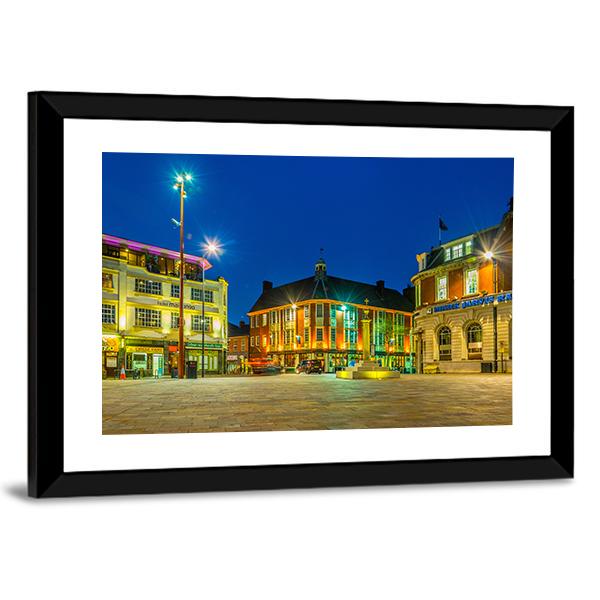 St Nicholas Square In Leicester Canvas Wall Art-5 Horizontal-Gallery Wrap-22" x 12"-Tiaracle