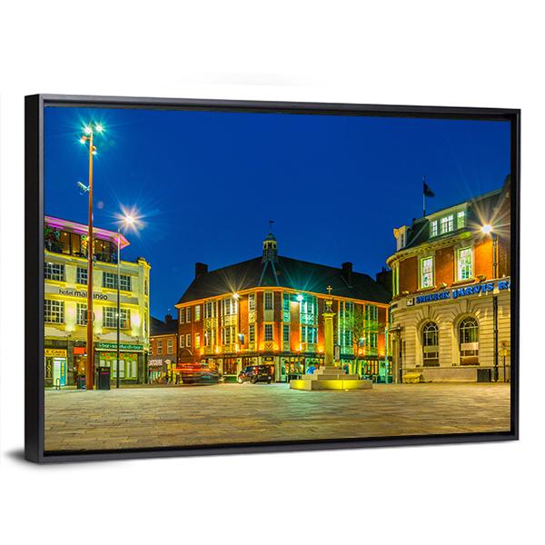 St Nicholas Square In Leicester Canvas Wall Art-5 Horizontal-Gallery Wrap-22" x 12"-Tiaracle