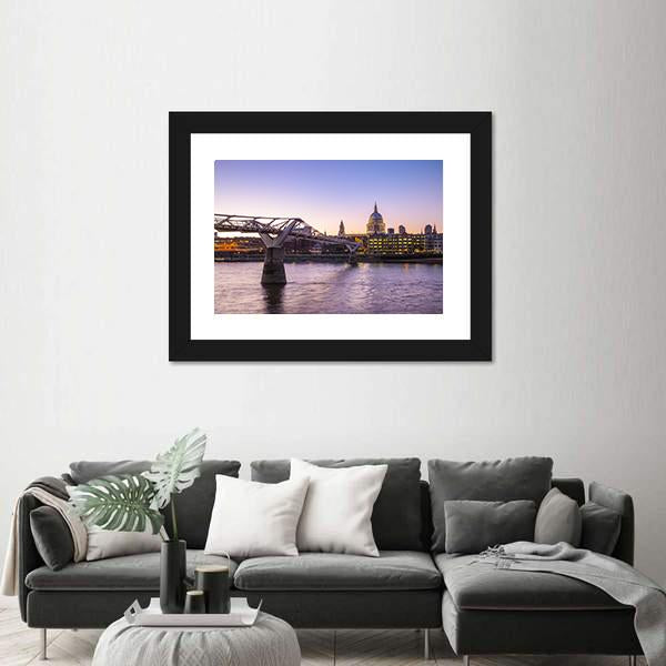 St Paul Cathedral UK Canvas Wall Art-1 Piece-Framed Print-20" x 16"-Tiaracle