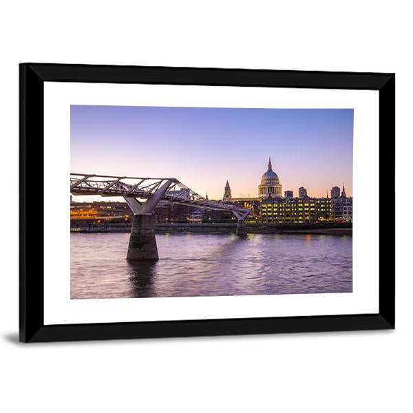 St Paul Cathedral UK Canvas Wall Art-5 Horizontal-Gallery Wrap-22" x 12"-Tiaracle