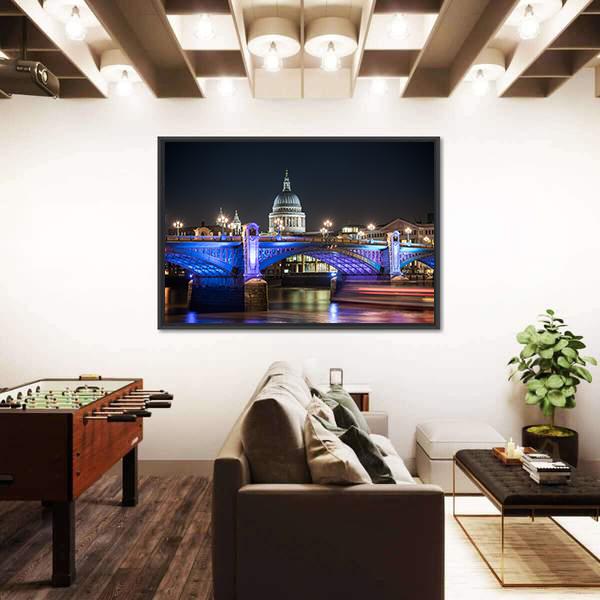 St Paul's Cathedral In London Canvas Wall Art-3 Horizontal-Gallery Wrap-25" x 16"-Tiaracle