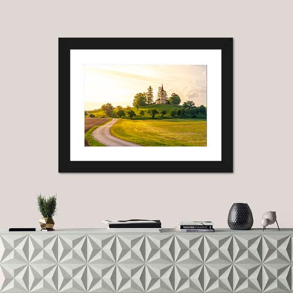 St Peter And Pauls Church In Czech Republic Canvas Wall Art-1 Piece-Framed Print-20" x 16"-Tiaracle