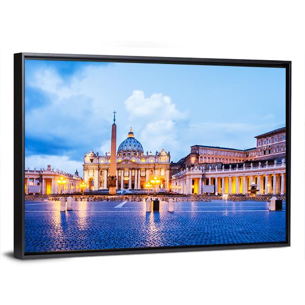 St Peter Basilica In The Vatican Of Rome Canvas Wall Art-5 Horizontal-Gallery Wrap-22" x 12"-Tiaracle