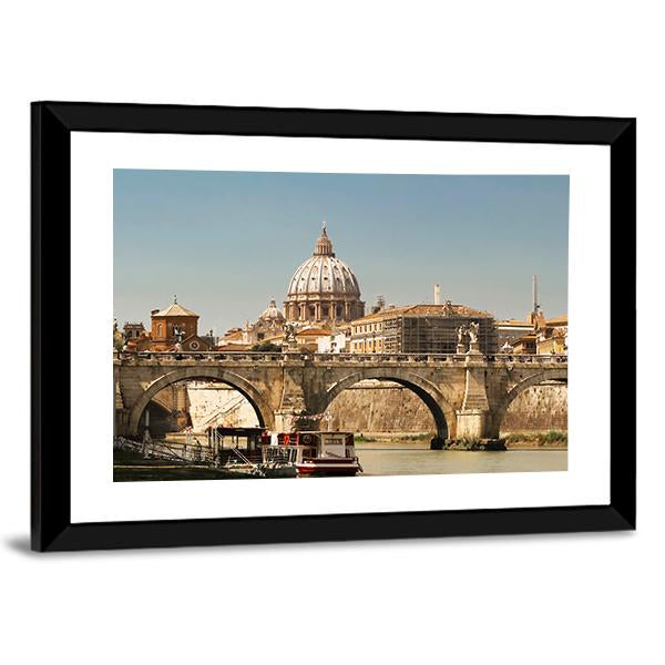 St Peter Basilica Rome Canvas Wall Art-5 Horizontal-Gallery Wrap-22" x 12"-Tiaracle