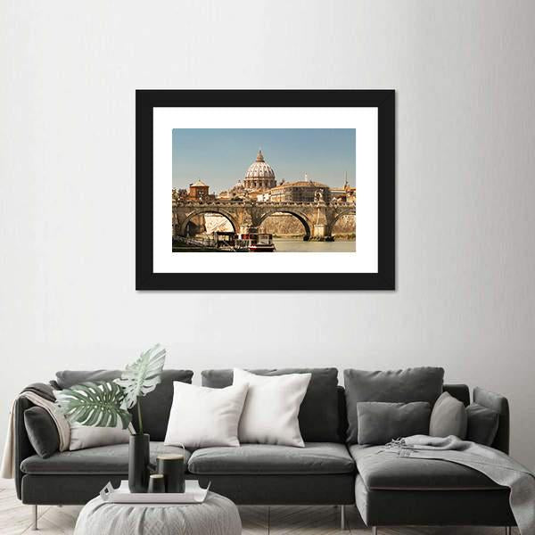 St Peter Basilica Rome Canvas Wall Art-5 Horizontal-Gallery Wrap-22" x 12"-Tiaracle