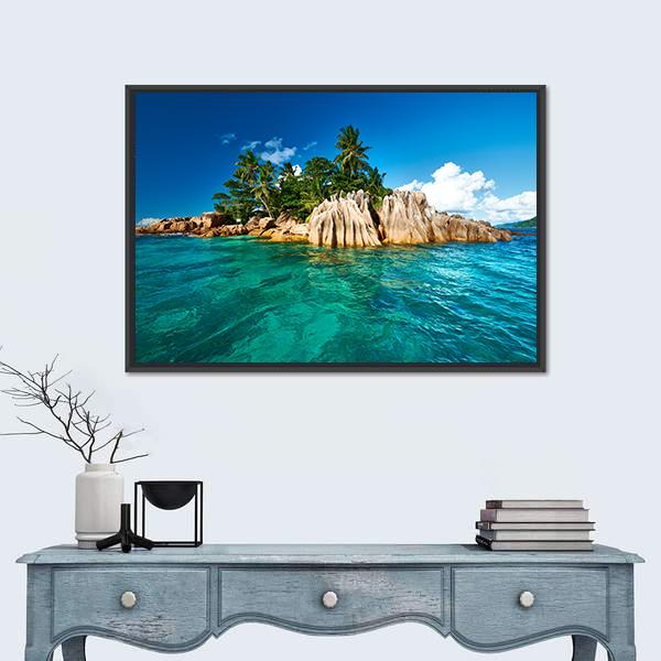 St. Pierre Island At Seychelles Canvas Wall Art-1 Piece-Floating Frame-36" x 24"-Tiaracle