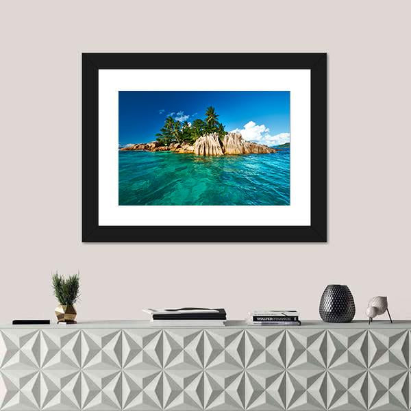 St. Pierre Island At Seychelles Canvas Wall Art-1 Piece-Framed Print-30" x 20"-Tiaracle