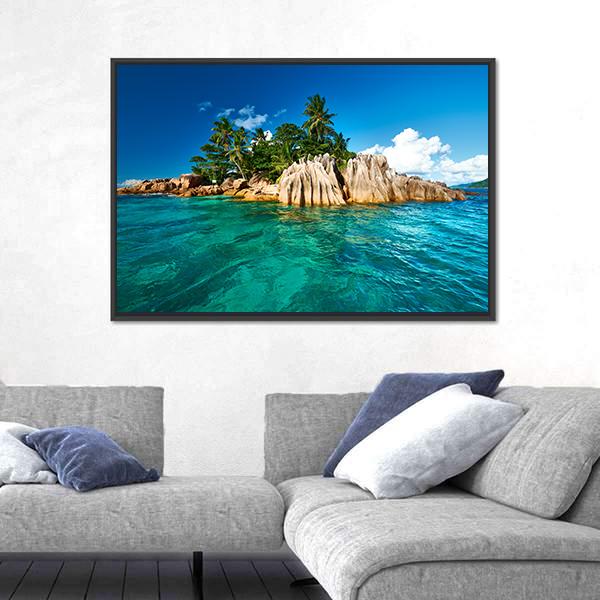 St. Pierre Island At Seychelles Canvas Wall Art-5 Horizontal-Gallery Wrap-22" x 12"-Tiaracle