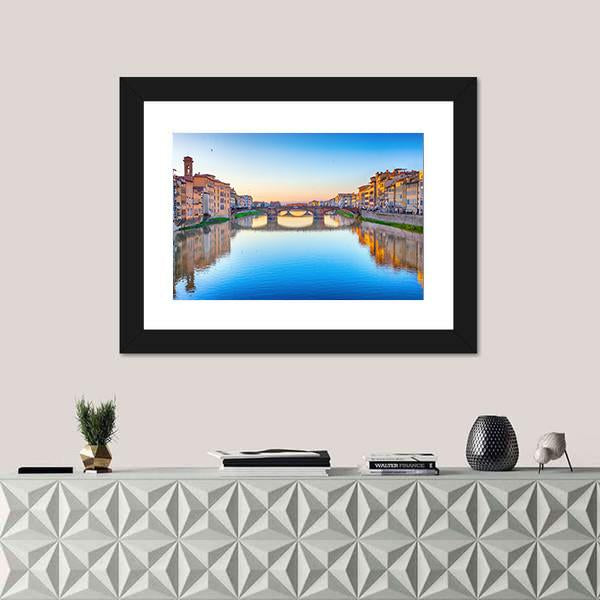 St Trinity Bridge In Florence Canvas Wall Art-1 Piece-Framed Print-20" x 16"-Tiaracle