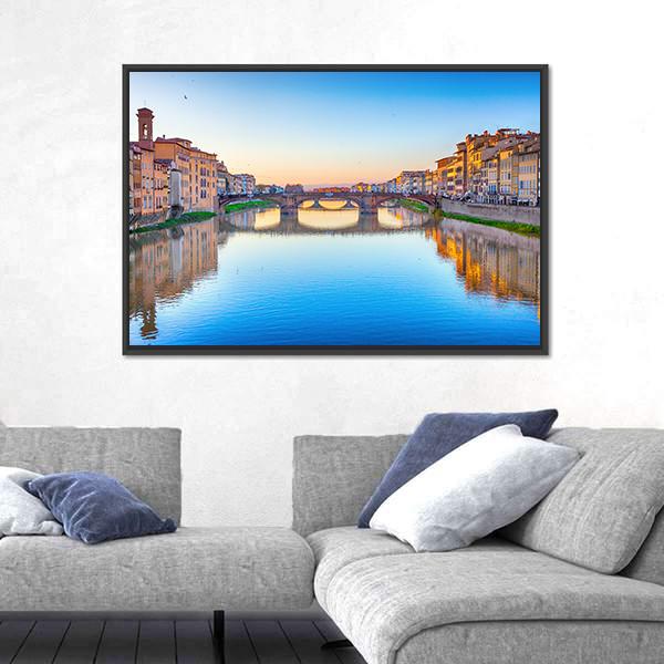 St Trinity Bridge In Florence Canvas Wall Art-3 Horizontal-Gallery Wrap-25" x 16"-Tiaracle