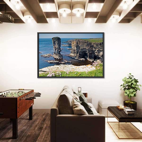 Stacks Of Yesnaby In Orkney Canvas Wall Art-5 Horizontal-Gallery Wrap-22" x 12"-Tiaracle