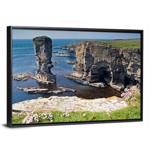 Stacks Of Yesnaby In Orkney Canvas Wall Art-5 Horizontal-Gallery Wrap-22" x 12"-Tiaracle