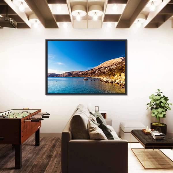 Stara Baska Village In Krk Island Canvas Wall Art-1 Piece-Floating Frame-24" x 16"-Tiaracle
