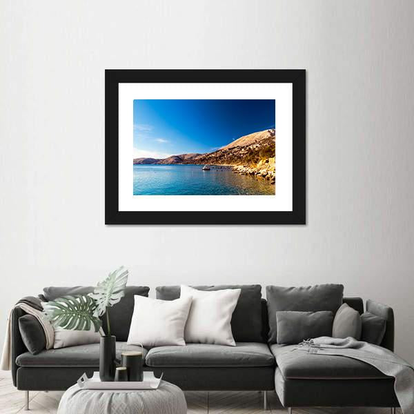 Stara Baska Village In Krk Island Canvas Wall Art-1 Piece-Framed Print-20" x 16"-Tiaracle