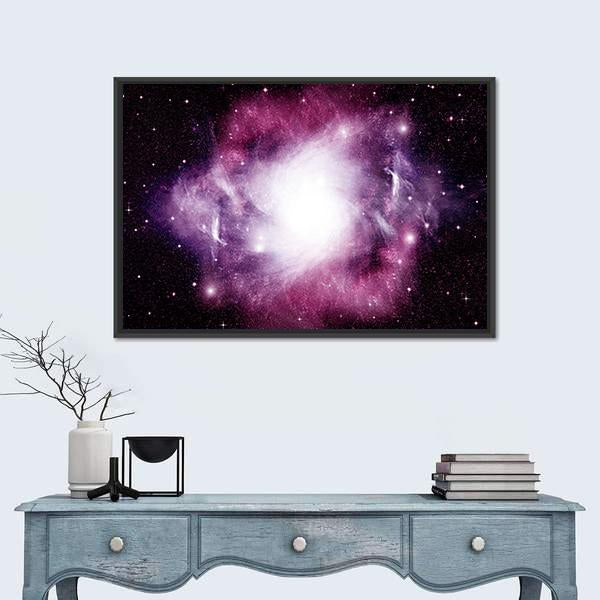 Stars Dust And Gas Nebula In A Far Galaxy Canvas Wall Art-1 Piece-Floating Frame-24" x 16"-Tiaracle