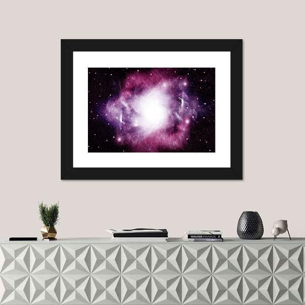 Stars Dust And Gas Nebula In A Far Galaxy Canvas Wall Art-1 Piece-Framed Print-20" x 16"-Tiaracle