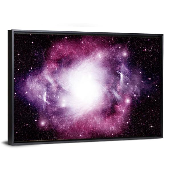 Stars Dust And Gas Nebula In A Far Galaxy Canvas Wall Art-3 Horizontal-Gallery Wrap-25" x 16"-Tiaracle