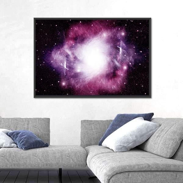 Stars Dust And Gas Nebula In A Far Galaxy Canvas Wall Art-3 Horizontal-Gallery Wrap-25" x 16"-Tiaracle