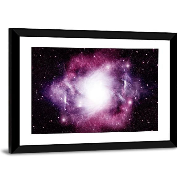 Stars Dust And Gas Nebula In A Far Galaxy Canvas Wall Art-3 Horizontal-Gallery Wrap-25" x 16"-Tiaracle