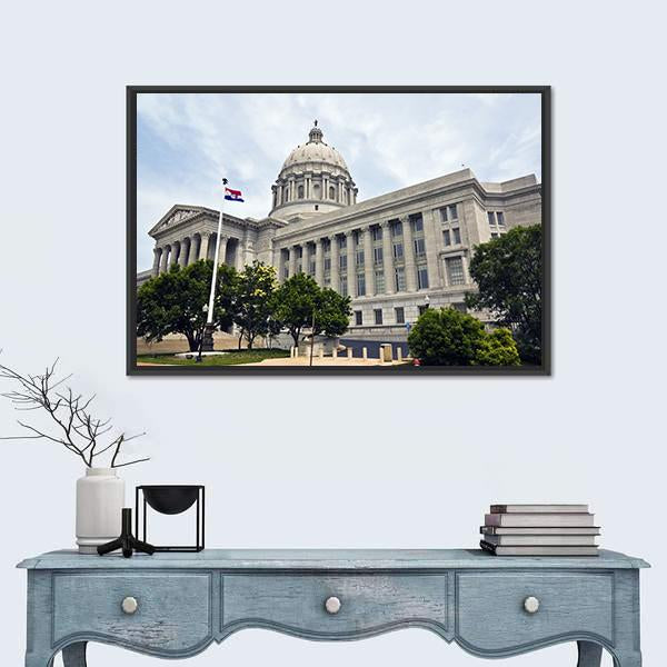 State Capitol Of Missouri Canvas Wall Art-1 Piece-Floating Frame-24" x 16"-Tiaracle